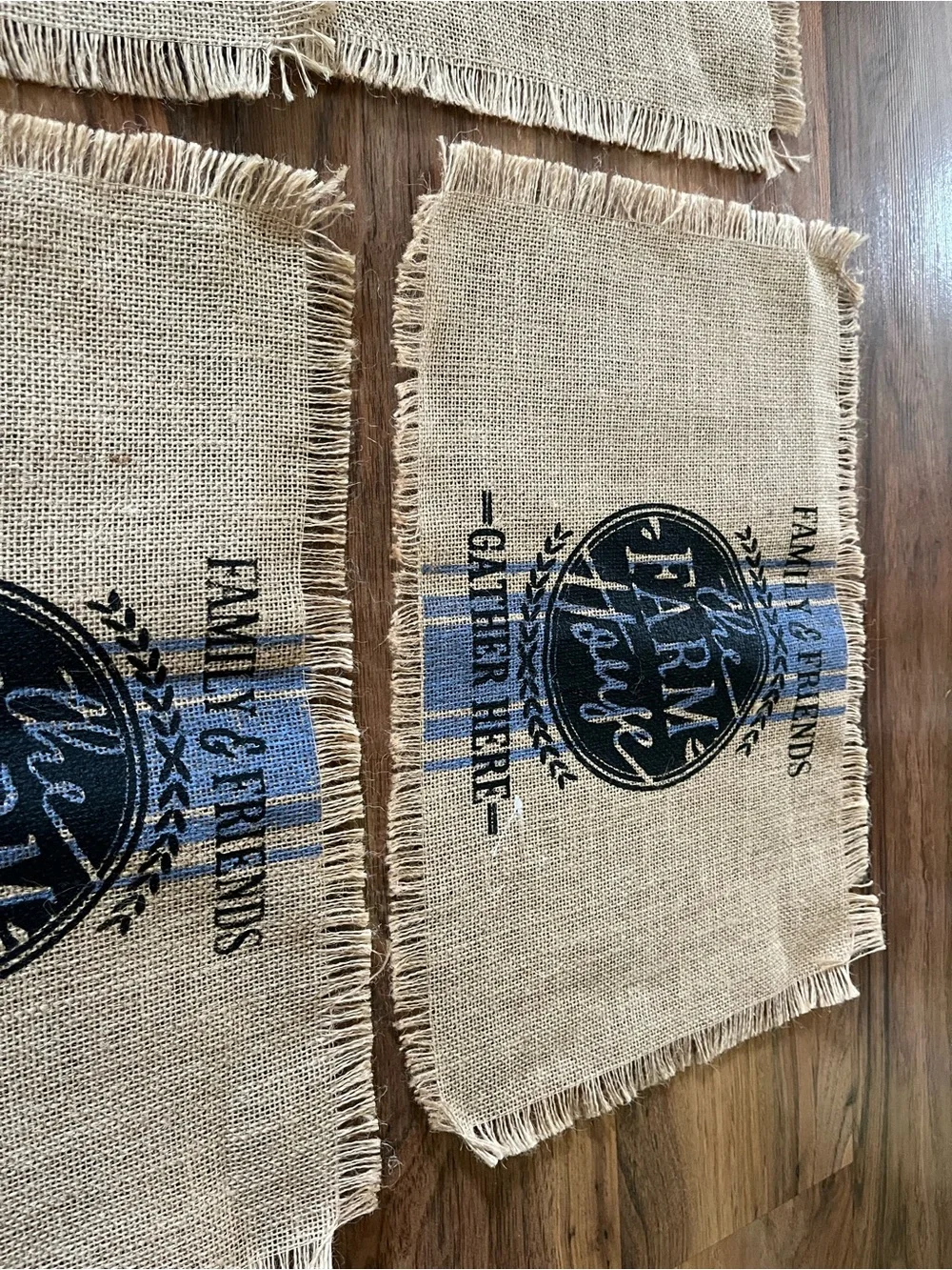 Farmhouse Burlap Placemats - Set of 4